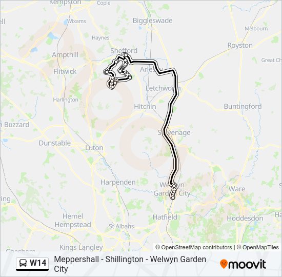 W14 Bus Line Map