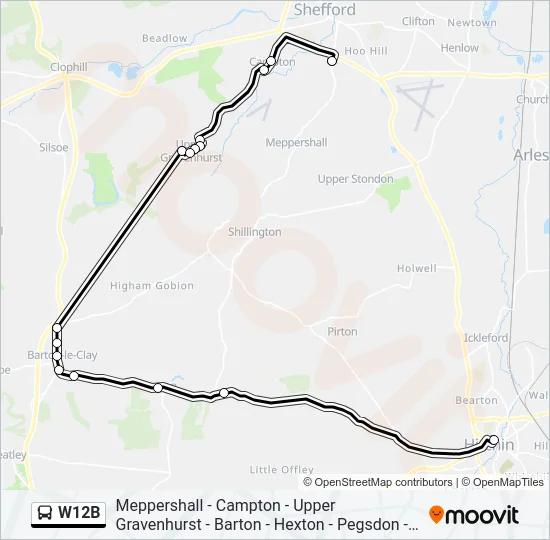W12B Bus Line Map
