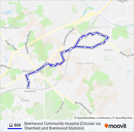 808 bus Line Map