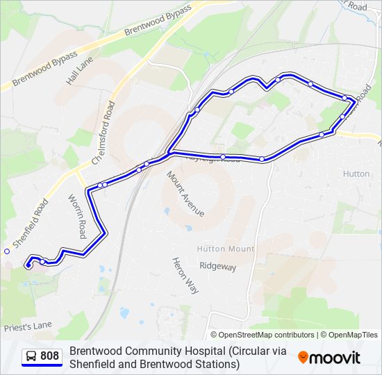 808 bus Line Map