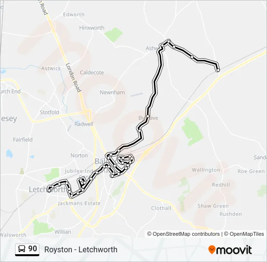 90 Bus Line Map
