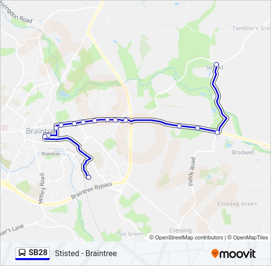 SB28 Bus Line Map