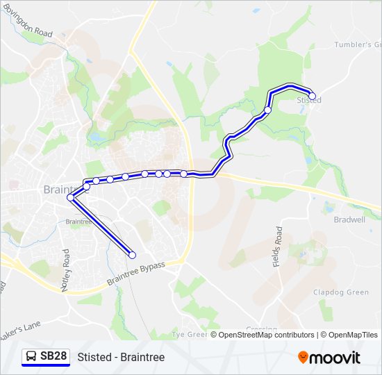 SB28 Bus Line Map