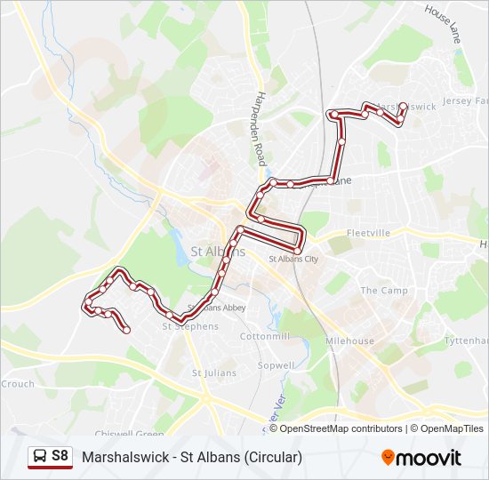 S8 Bus Line Map