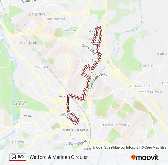 W2 Bus Line Map