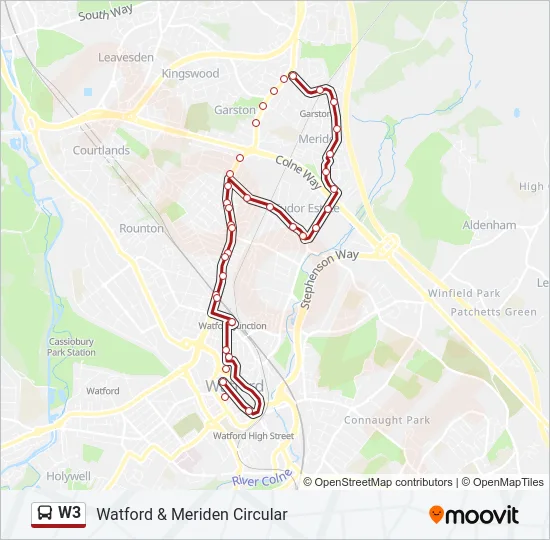 W3 Bus Line Map