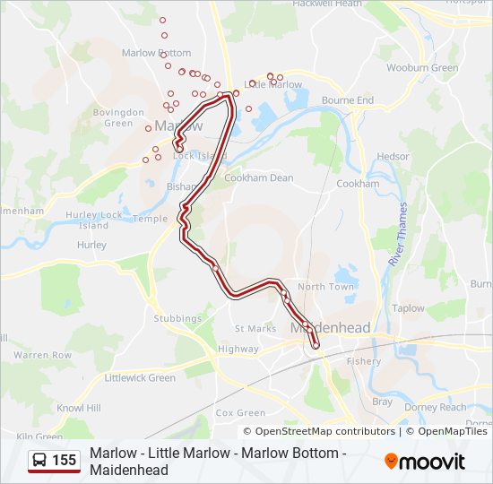 Bus 155 Route Map 155 Route: Schedules, Stops & Maps - Marlow (Updated)