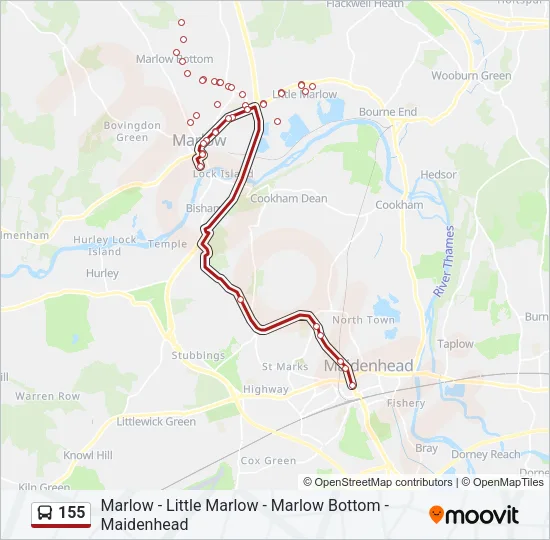155 Bus Line Map