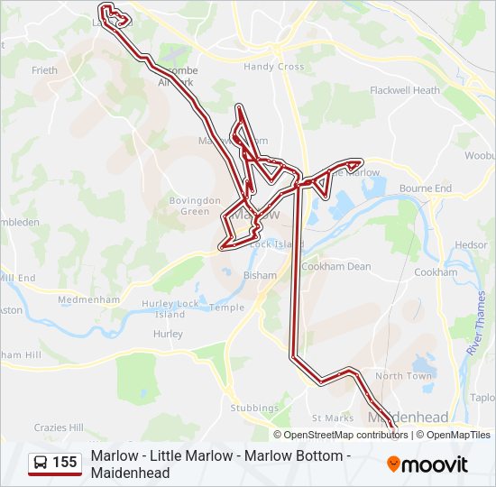 155 Bus Line Map