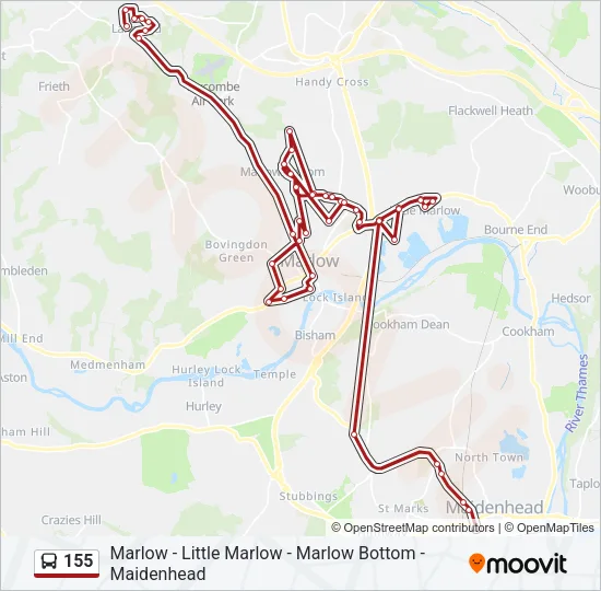 155 Bus Line Map