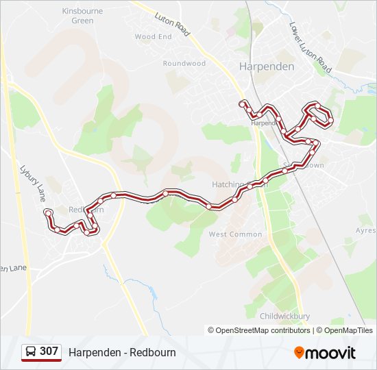 Bus 307 Route Map 307 Route: Schedules, Stops & Maps - Redbourn (Updated)