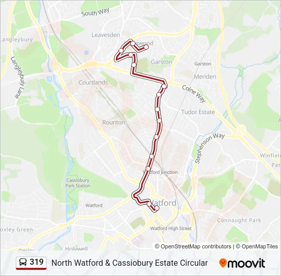 319 Bus Line Map