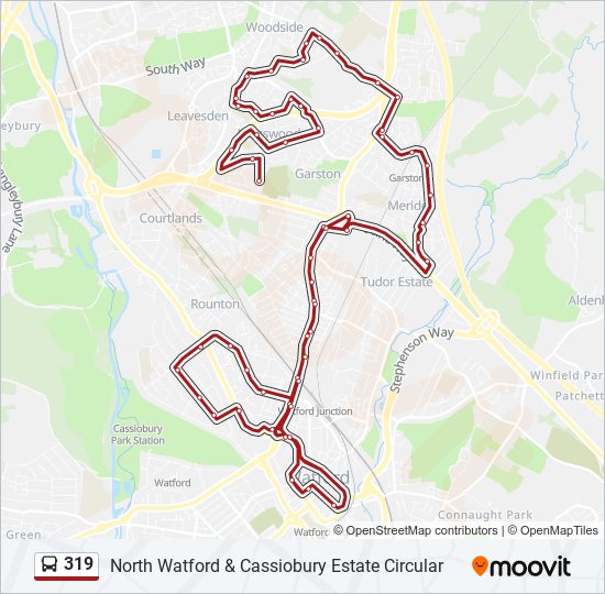 319 bus Line Map