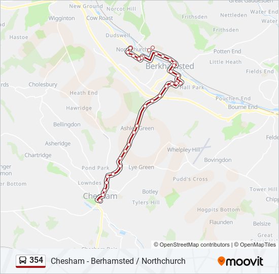 354 bus Line Map