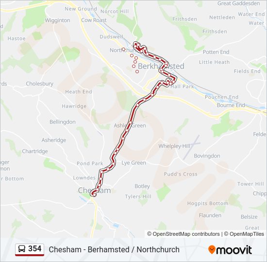 354 Bus Line Map