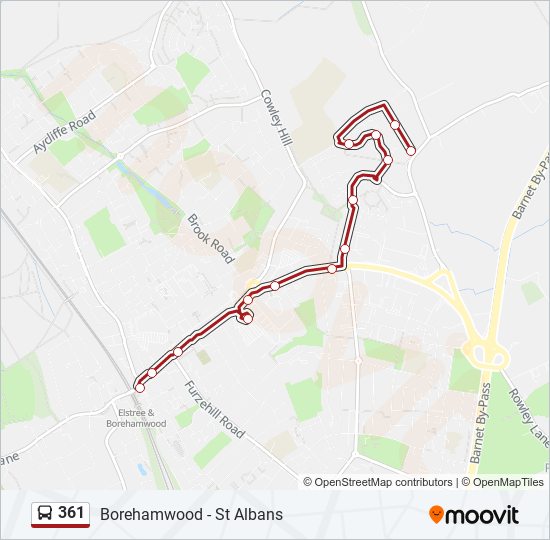 361 bus Line Map