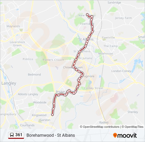 361 Bus Line Map