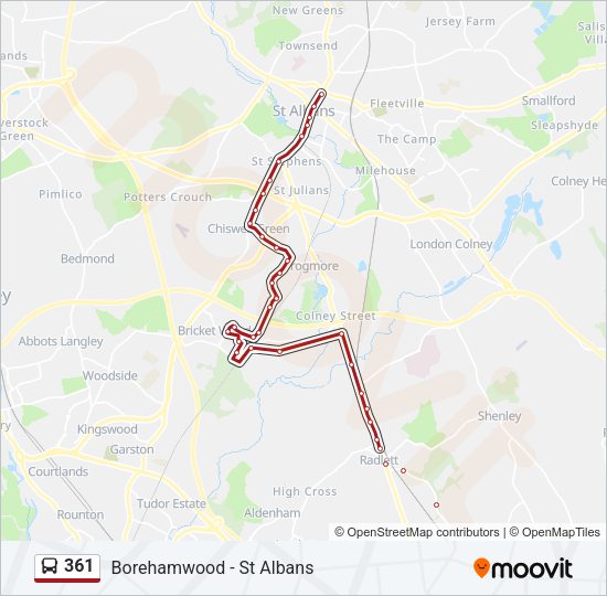 361 Bus Line Map