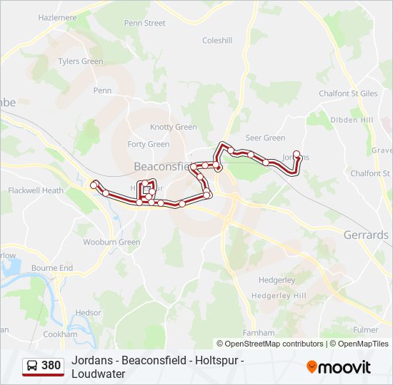 380 bus Line Map