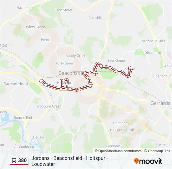 380 Bus Line Map