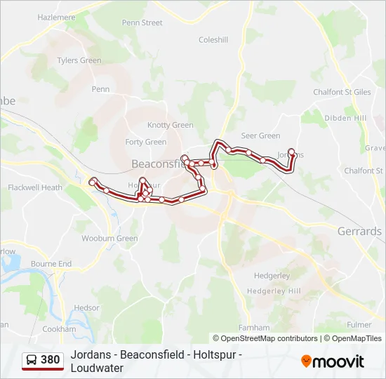 380 Bus Line Map