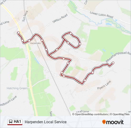 ha1 Route: Schedules, Stops & Maps - Harpenden (Updated)