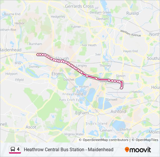 Bus 4 Route Map 4 Route: Schedules, Stops & Maps - Cippenham (Updated)