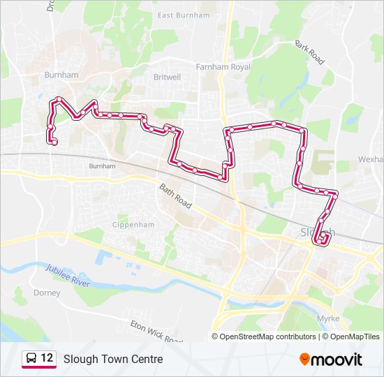 Bus 12 Route Map 12 Route: Schedules, Stops & Maps - Slough Town Centre (Updated)