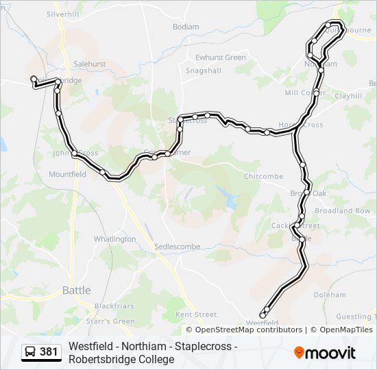 Bus 381 Route Map 381 Route: Schedules, Stops & Maps - Robertsbridge (Updated)