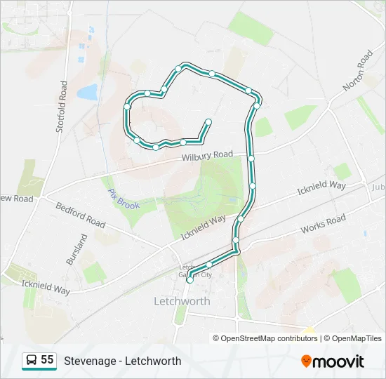 55 Bus Line Map