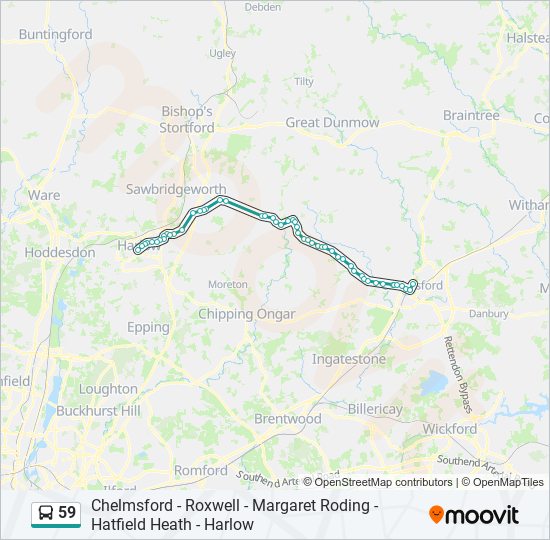 59 Route: Schedules, Stops & Maps - Chelmsford (Updated)