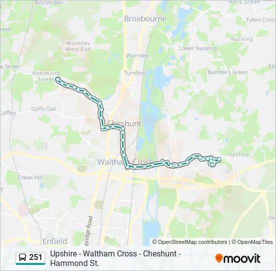 Bus 251 Route Map 251 Route: Schedules, Stops & Maps - Waltham Abbey (Updated)