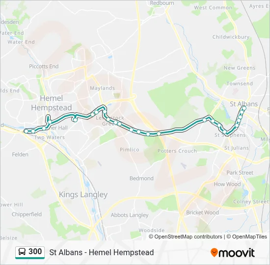 300 Route: Schedules, Stops & Maps - Boxmoor (Updated)