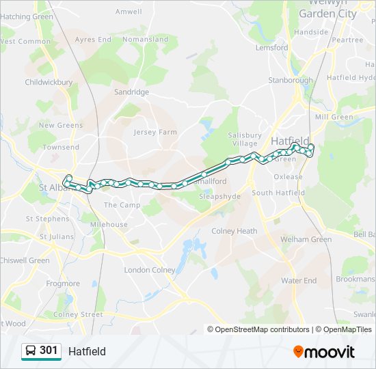 301 bus Line Map