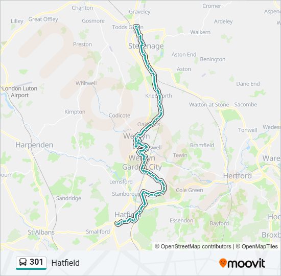 301 bus Line Map