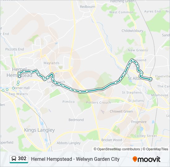 302 bus Line Map