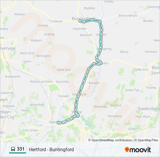 331 Route: Schedules, Stops & Maps - Buntingford (Updated)