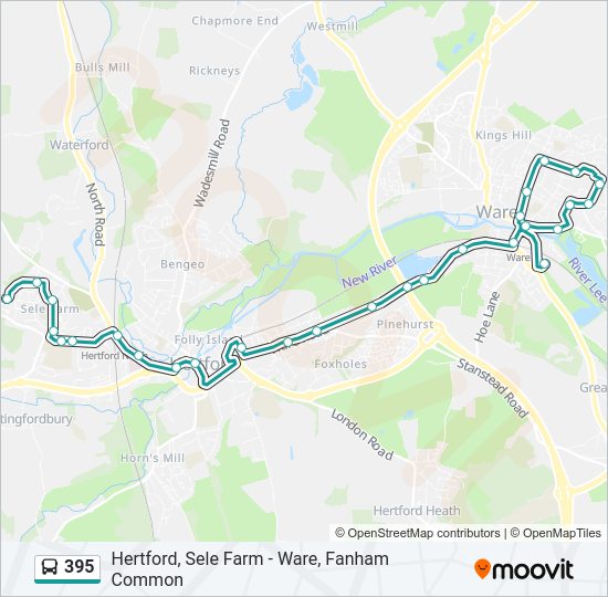 395 Bus Line Map