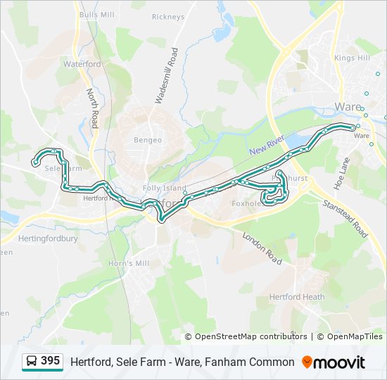 395 bus Line Map