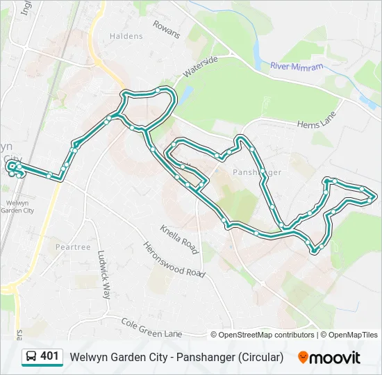 401 Bus Line Map