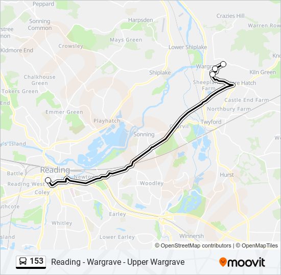 Bus 153 Route Map 153 Route: Schedules, Stops & Maps - Upper Wargrave (Updated)