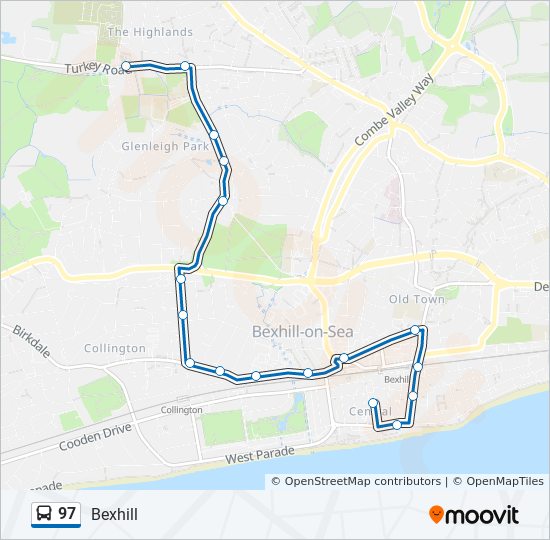 Bus 97 Route Map 97 Route: Schedules, Stops & Maps - Bexhill (Updated)