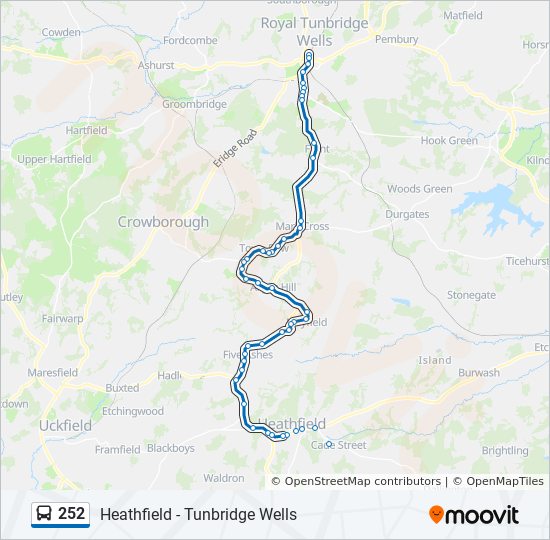 Bus 252 Route Map 252 Route: Schedules, Stops & Maps - Tunbridge Wells (Updated)