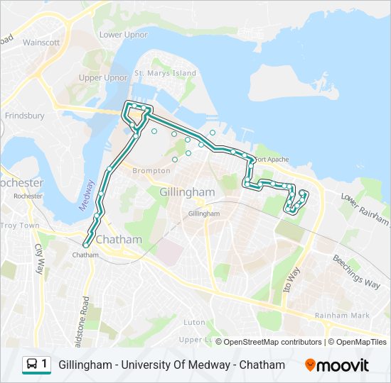 1 Bus Line Map