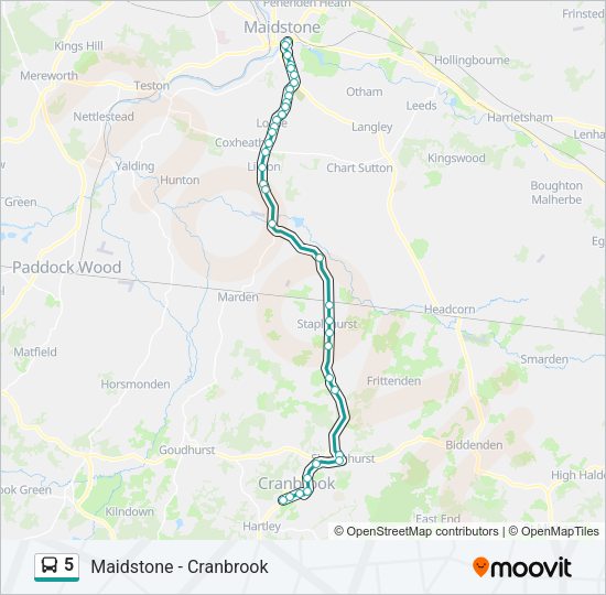 5 Bus Line Map