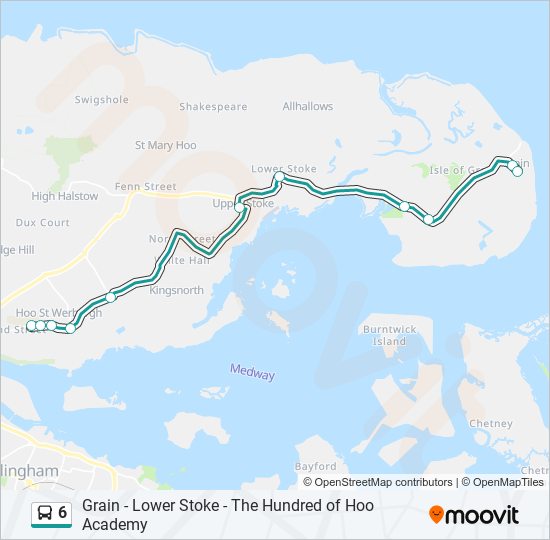 6 Bus Line Map