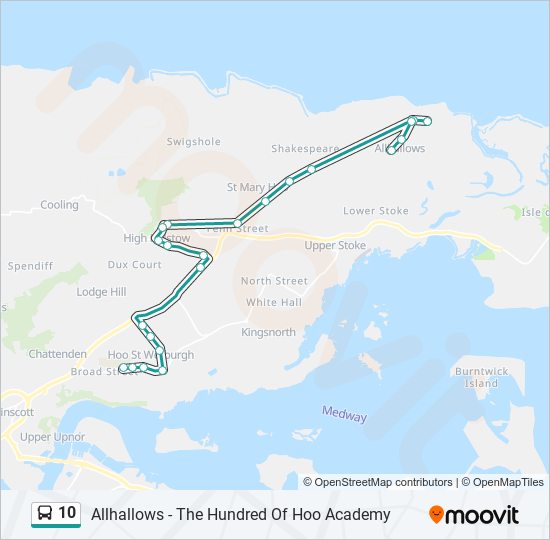 Cct Bus Schedule Route 10 10 Route: Schedules, Stops & Maps - Allhallows (Updated)