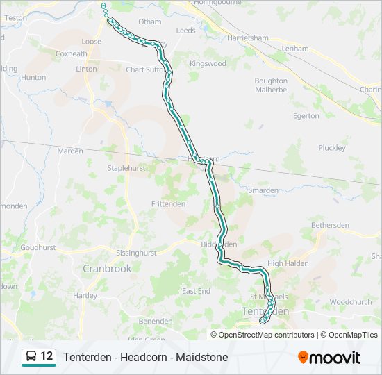 Bus 12 Route Map 12 Route: Schedules, Stops & Maps - Tenterden (Updated)