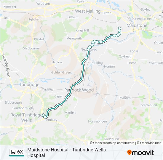 6X Bus Line Map
