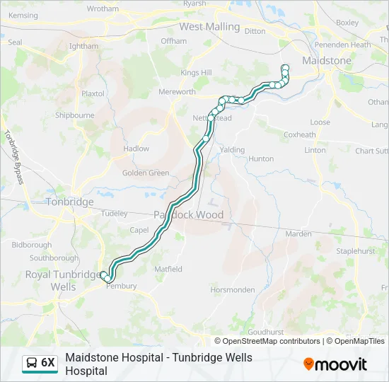 6X Bus Line Map